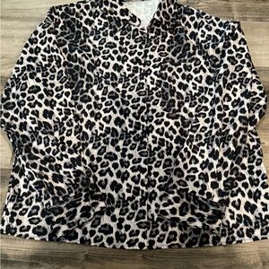Leopard Print Button Down Shirt